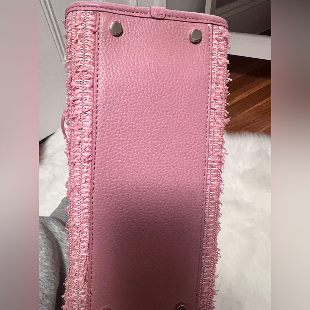 Kate Spade Rowe Summer Tweed small Top Zip Satchel in Pink - Picture 5 of 5